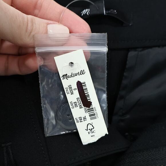 Madewell The Fairbanks Pant True Black Size 0 NWT - Picture 5 of 8